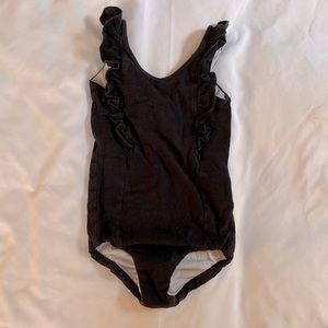 Remie Girl Black Ruffle Leotard- Size 4